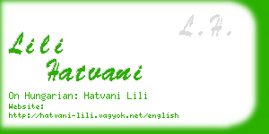 lili hatvani business card